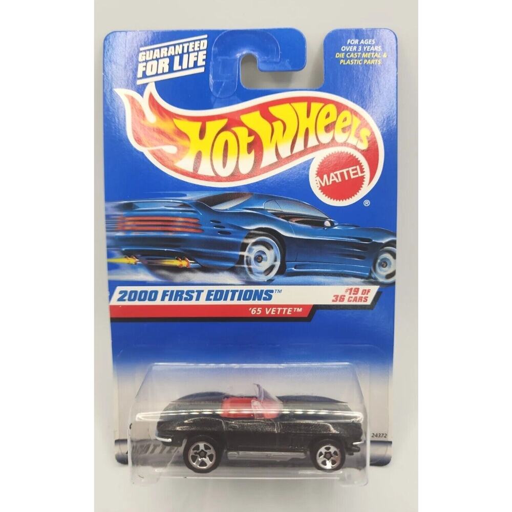 Hot Wheels - 1965 Vette - Black - 2000 First Edition HW14